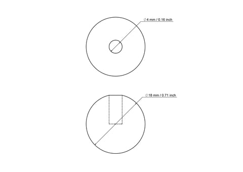 18 mm Birkenholz Dübelkappen mit 4 mm hole