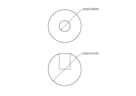 18 mm Birkenholz Dübelkappen mit 6 mm hole
