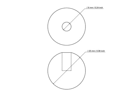 25 mm kasepuit tüüblikatted koos 6 mm hole