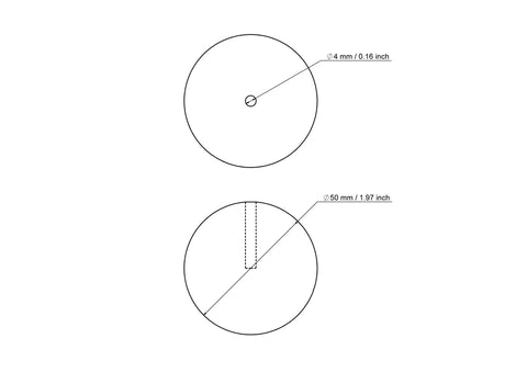 50 mm Birkenholz Dübelkappen mit 4 mm hole