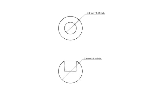 8 mm Birkenholz Dübelkappen mit 4 mm hole