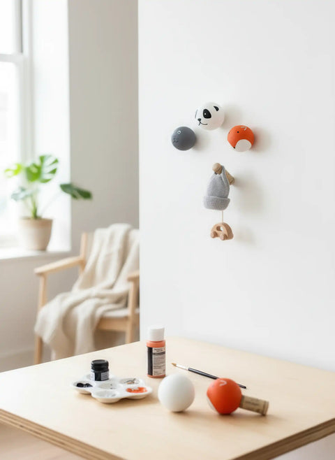 DIY painted kasepuit tüüblikatted kasutatud kui Sein konksud