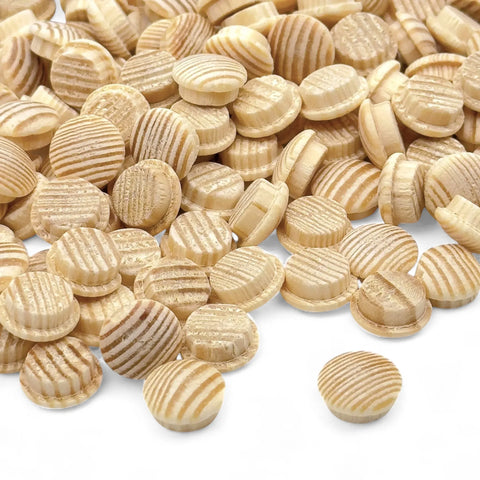 pile of 10 mm pine mushroom button plugs