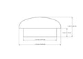 technical drawing of 12 mm mushroom button plug with dimensions