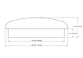 technical drawing of 25 mm mushroom button plug with dimensions