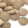 pile of 25 mm ash mushroom button plugs