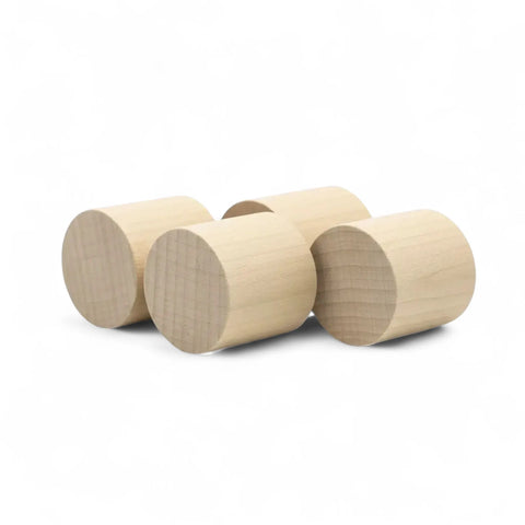 four 15 x 15 mm birch wooden cylinders