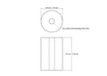 technical drawing of 40 × 60 mm wooden cylinder with hole