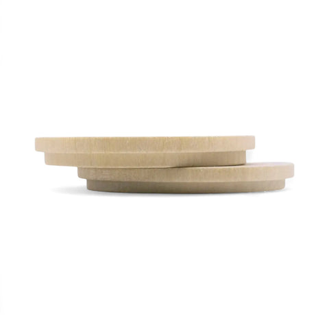 couple of 63 mm birch wood jar lids
