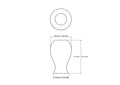 technical drawing of 30 mm wooden vase
