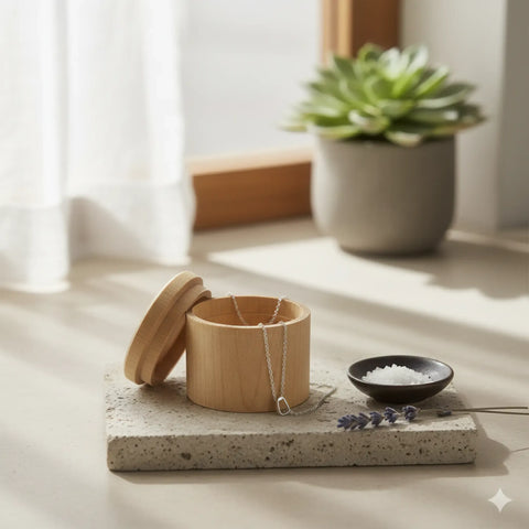 small wooden trinket box used as jewellery box – 50 x 37 mm