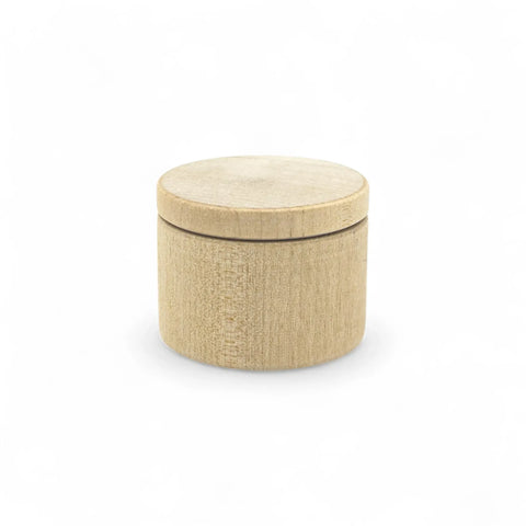 50 x 37 mm small turned wooden box with fitted lid
