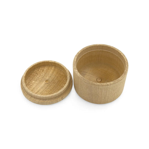 59 x 44 mm ümar treitud puidust ehtekarp koos lid