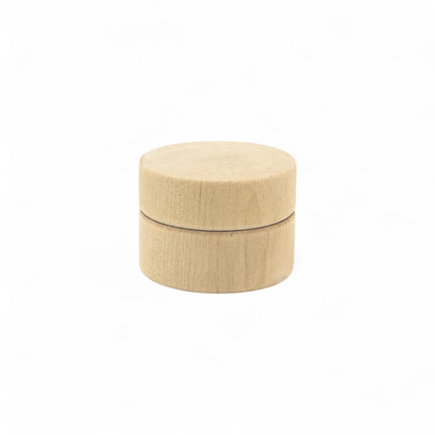 50 x 37 mm round turned wooden trinket box