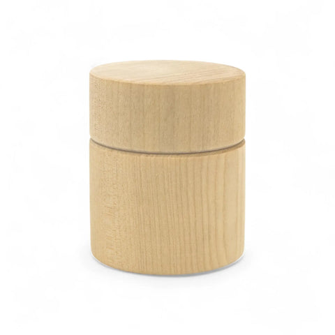 60 x 70 mm small turned wooden box with fitted lid