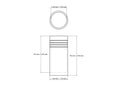 Rysunek techniczny toczonego drewnianego pojemnika cylindrycznego 30 x 65 mm
