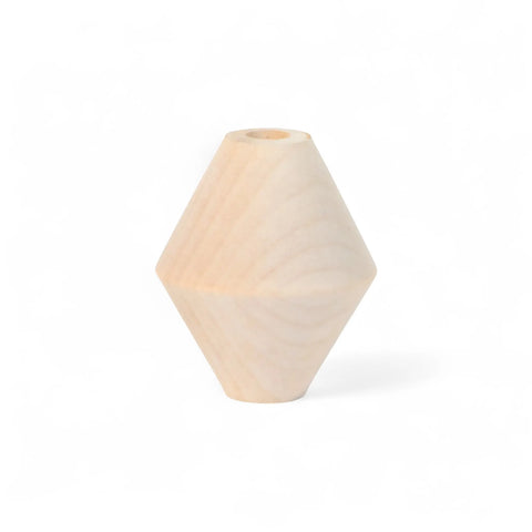 turned wooden double cone bead 50 x 60 mm