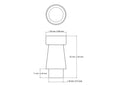 technical drawing of 52 mm tapered turned wooden cabinet knob
