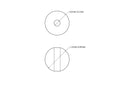 technical drawing of 10 mm birch wood bead with 2.5 mm hole