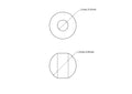 technical drawing of 10 mm birch wood bead with 4 mm hole