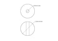 Technical drawing of 12 mm birch wood bead with 2.5 mm hole