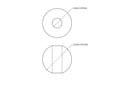 Technical drawing of 12 mm birch wood bead with 4 mm hole