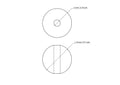 Technical drawing of 18 mm birch wood bead with 4 mm hole