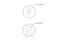 Technical drawing of 20 mm birch wood bead with 6 mm hole