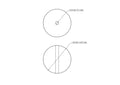 Technical drawing of 23 mm birch wood bead with 2.5 mm hole
