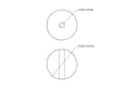 Technical drawing of 23 mm birch wood bead with 4 mm hole