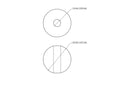 Technical drawing of 23 mm birch wood bead with 6 mm hole