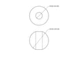 Technical drawing of 23 mm birch wood bead with 8 mm hole