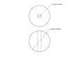 Technical drawing of 25 mm birch wood bead with 4 mm hole