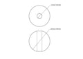 Technical drawing of 25 mm birch wood bead with 6 mm hole