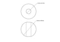 Technical drawing of 25 mm birch wood bead with 8 mm hole