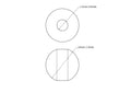 Technical drawing of 30 mm birch wood bead with 10 mm hole
