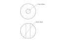 Technical drawing of 35 mm birch wood bead with 10 mm hole
