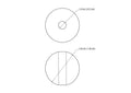 Technical drawing of 35 mm birch wood bead with 8 mm hole