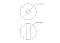 Technical drawing of 40 mm birch wood bead with 10 mm hole