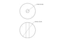 Technical drawing of 40 mm birch wood bead with 8 mm hole