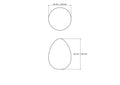 Technical drawing of 43 mm Wooden Chicken Egg