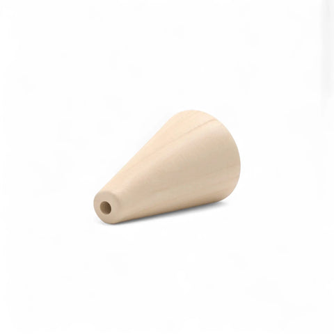30 x 60 mm turned wooden cone with hole