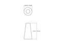Technical drawing of 30 x 60 mm turned wooden cone