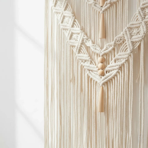 15 mm wooden tapered cone peg used as part of macrame