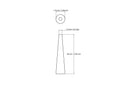 Technical drawing of 15 x 65 mm turned wooden cone