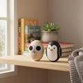 Decorated 50 and 42 mm Birch Wood Egg Shape Ellipsoid Blocks