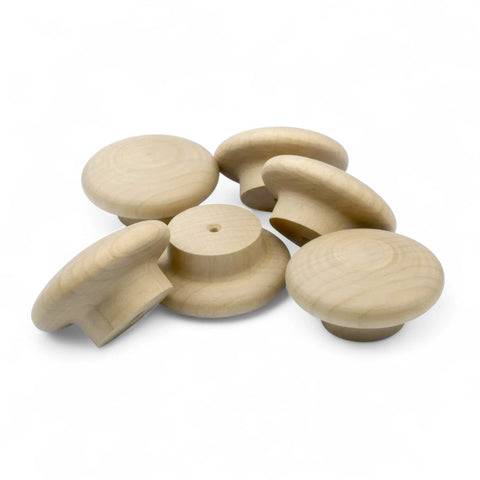 Backside von 59 mm rund Holz Möbelknopf mit mounting hole