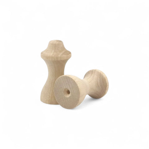 Backside von 44 mm gedrechseltes Holz spindle style Möbelknopf mit mounting hole