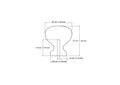 Technical drawing of 37 mm slim round wooden cabinet knob