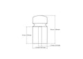 Technical drawing of 25 mm turned wooden peg cabinet knob